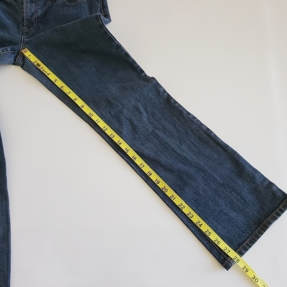 7160 * Ann Taylor Loft Slim Boot Jeans Dark Wash Denim Size 6P - Picture 10 of 13